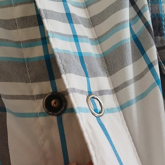 Patagonia Snap Down Shirt Men's XL Gray Blue Multi-Check Casual Short Sleeve - Picture 6 of 11